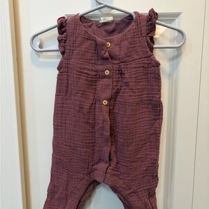 H&M Mauve Plum Textured Sleeveless Baby Romper